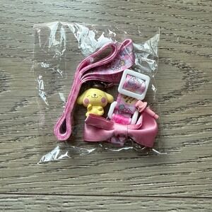 Sanrio Lanyard Pink Hello Kitty Pompompurin Bow Charm Kids One Size